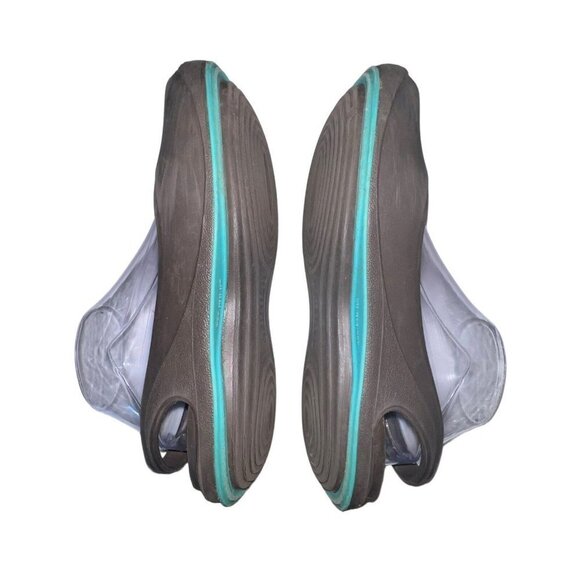 CROCS Women's Tone Skylar Flat Size 8 Slingback Toning Shoe Brown Teal Blue - Picture 5 of 8